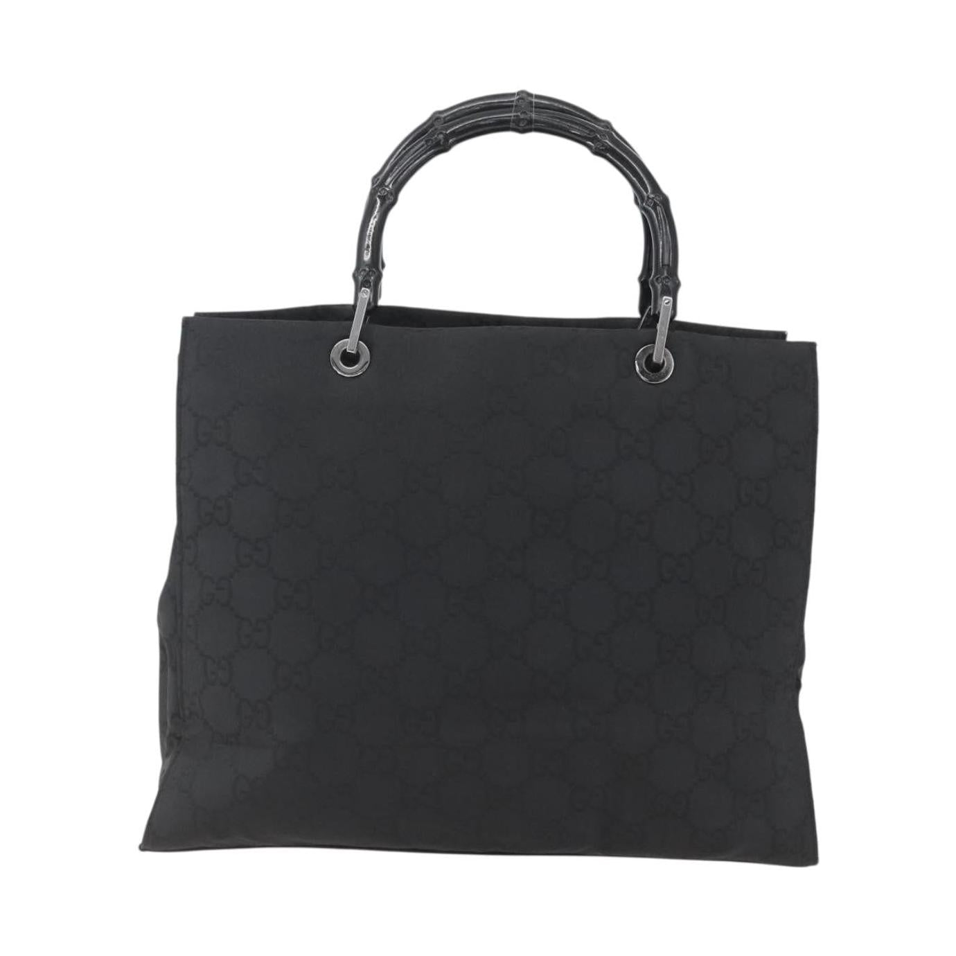 Gucci Vintage Bamboo Handle Tote GG Nylon Medium