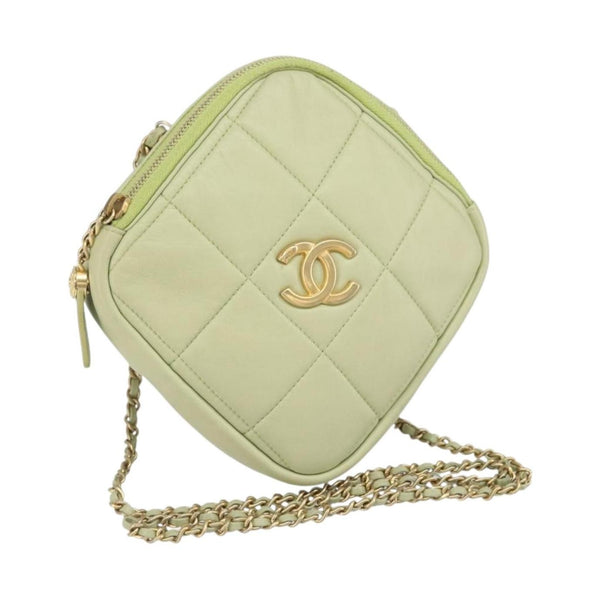 Chanel Diamond Chain Crossbody Bag Quilted Lambskin Small