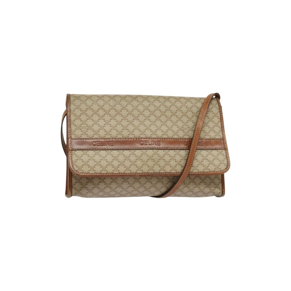 Celine Vintage Macadam Shoulder Bag Canvas and Leather Product Image