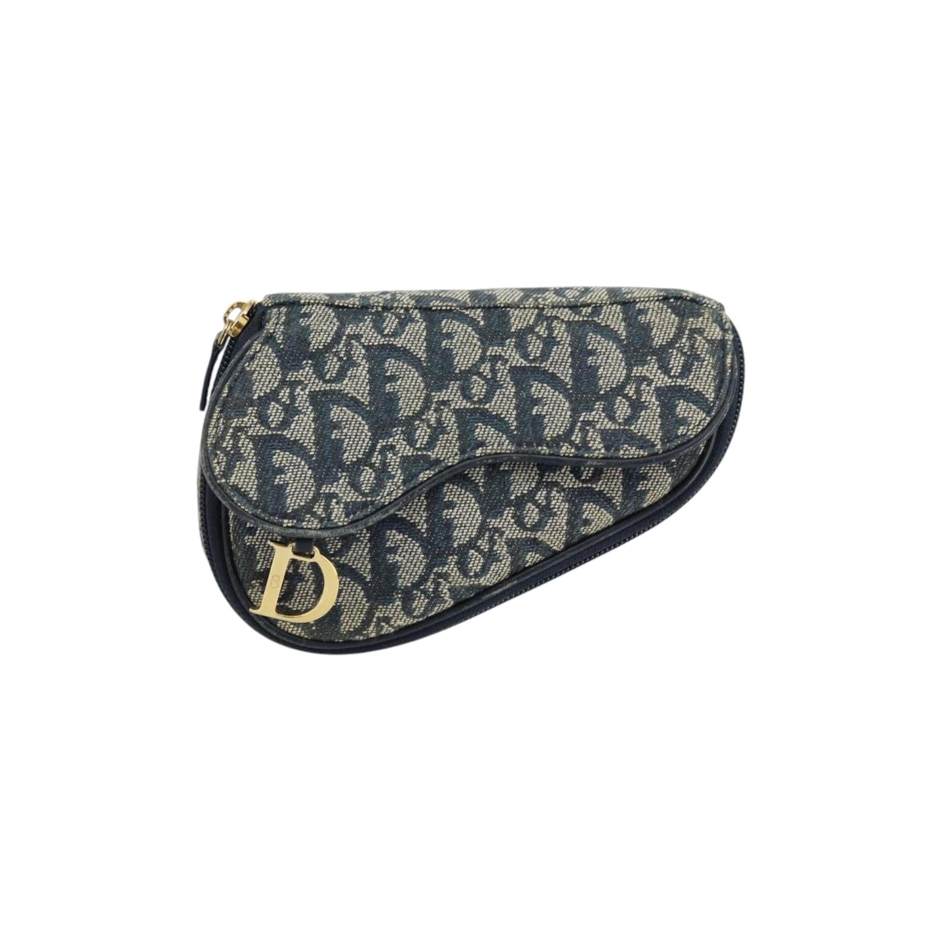 Christian Dior Vintage Saddle Coin Purse Diorissimo Canvas Product Image