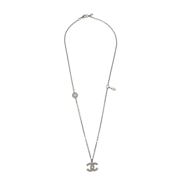 Chanel CC Chain Necklace Metal with Faux Pearls Product Image