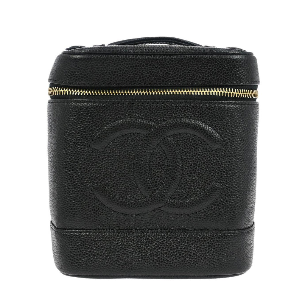 Chanel Vintage Timeless Cosmetic Case Caviar Small