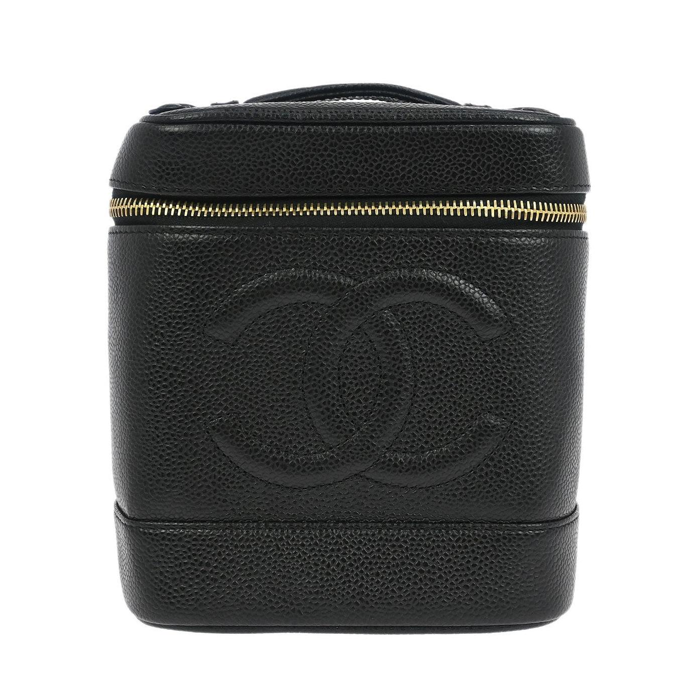 Chanel Vintage Timeless Cosmetic Case Caviar Small