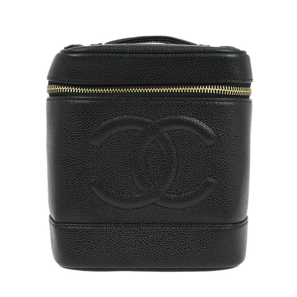 Chanel Vintage Timeless Cosmetic Case Caviar Small