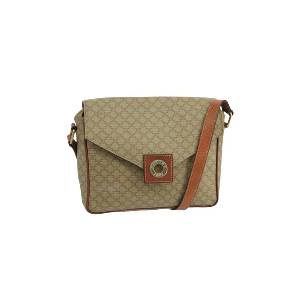 Celine Vintage Macadam Circle Logo Shoulder Bag Canvas and Leather Product Image