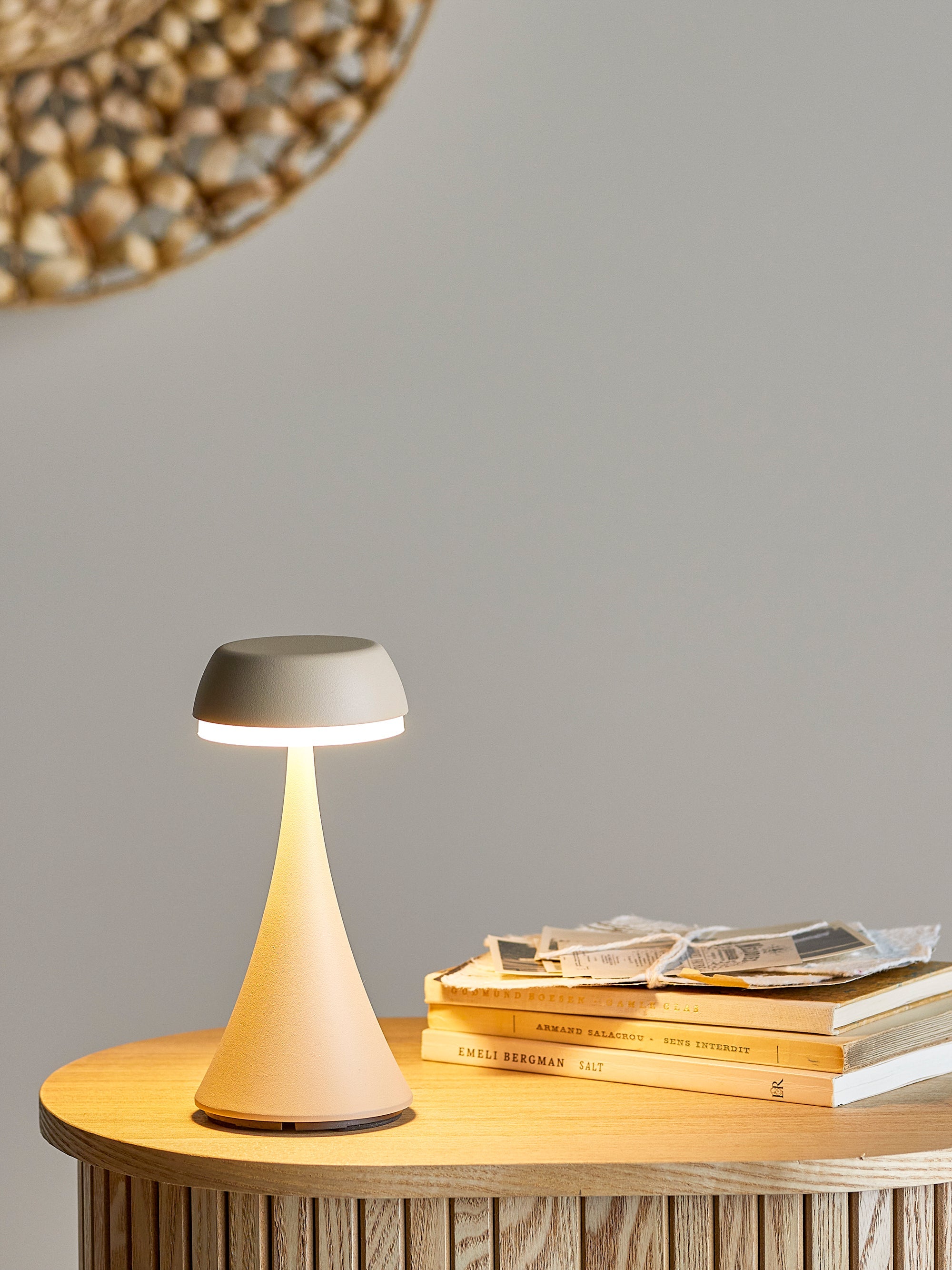 Pepple - Lampe Portable Rechargeable - Naturel - Aluminium
