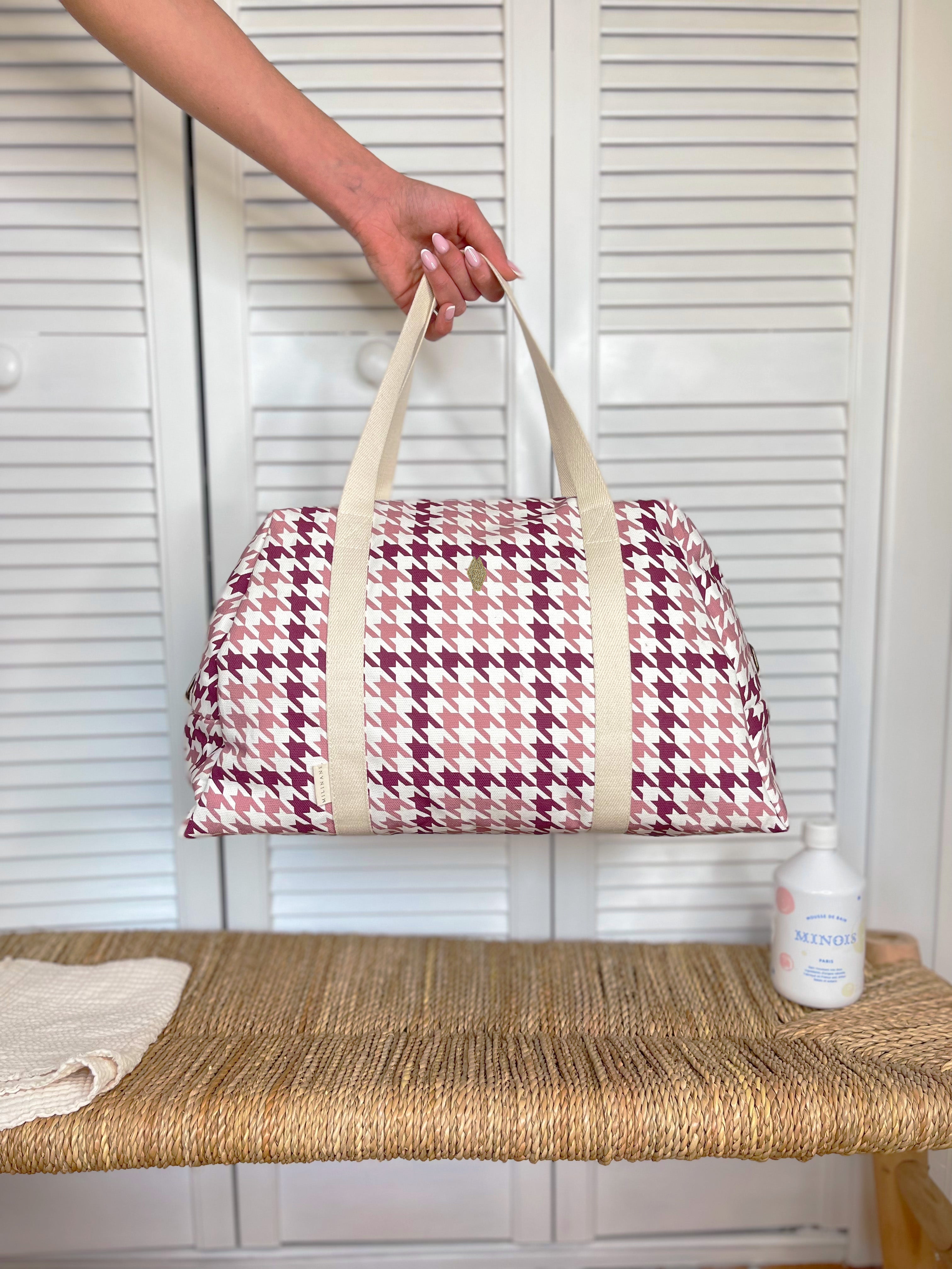 sac-a-langer-joseph-pied-de-poule-bordeau-rose-milinane