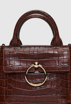 Sac Anouck Mini Croco - Marron - Claudie Pierlot - The Bradery