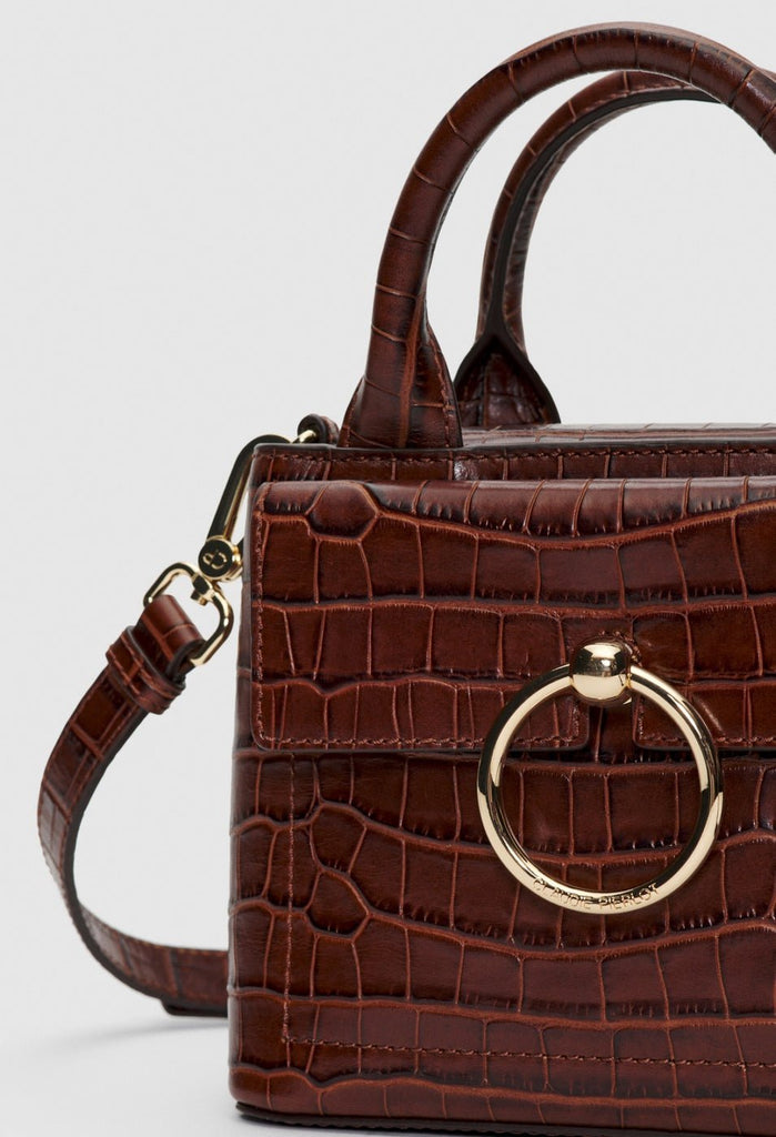 Sac Anouck Mini Croco - Marron - Claudie Pierlot - The Bradery