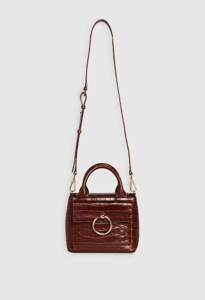 Sac Anouck Mini Croco - Marron - Claudie Pierlot - The Bradery
