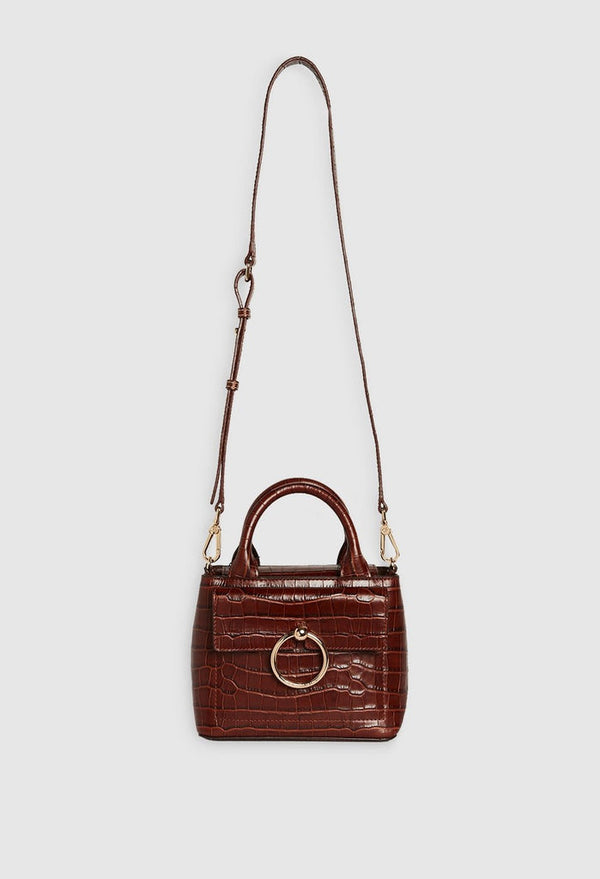 Sac Anouck Mini Croco - Marron - Claudie Pierlot - The Bradery