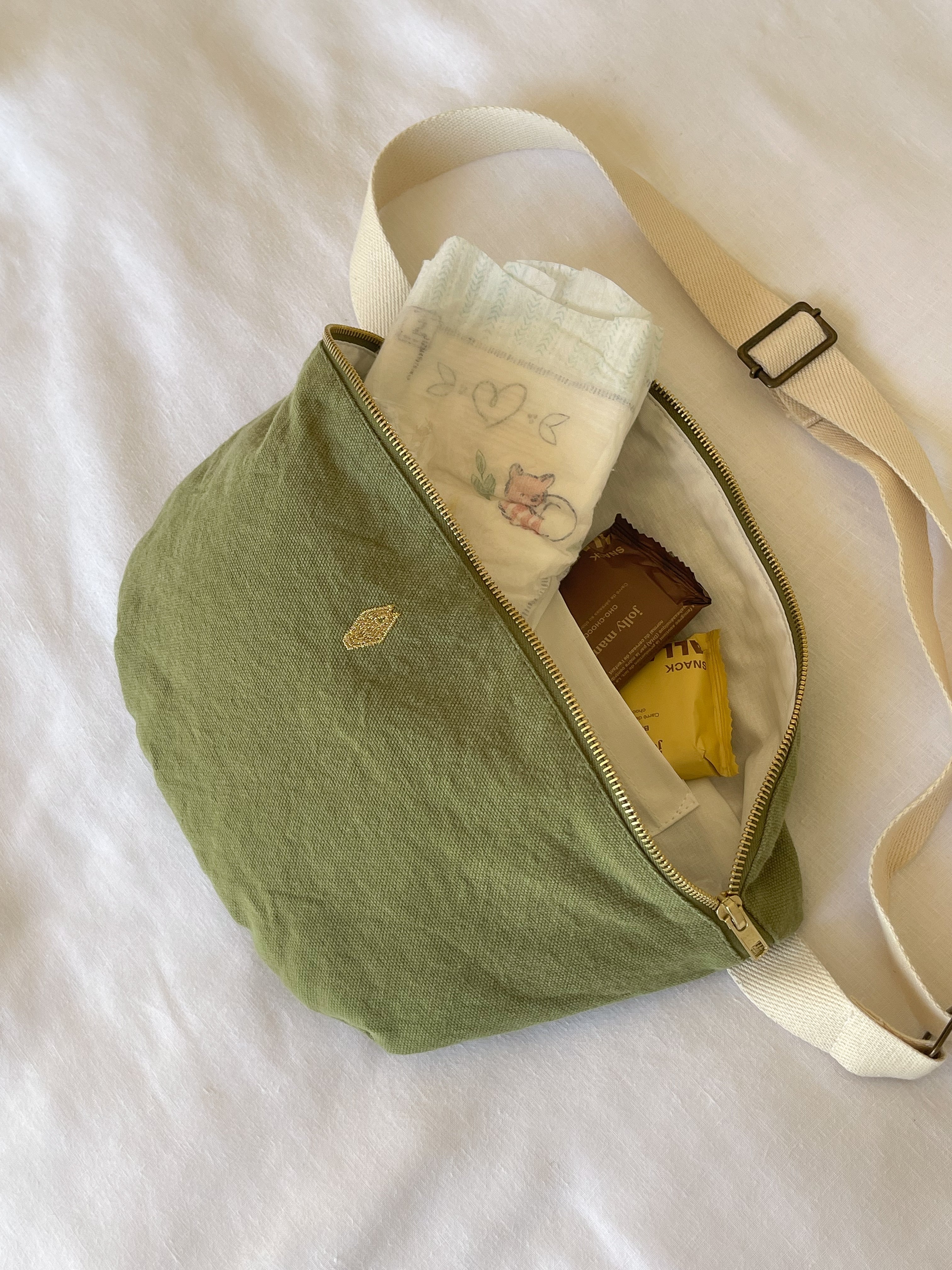 sac banane à langer kaki milinane