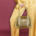 Sac Bowling Cuir Embossé Croco June S Kaki