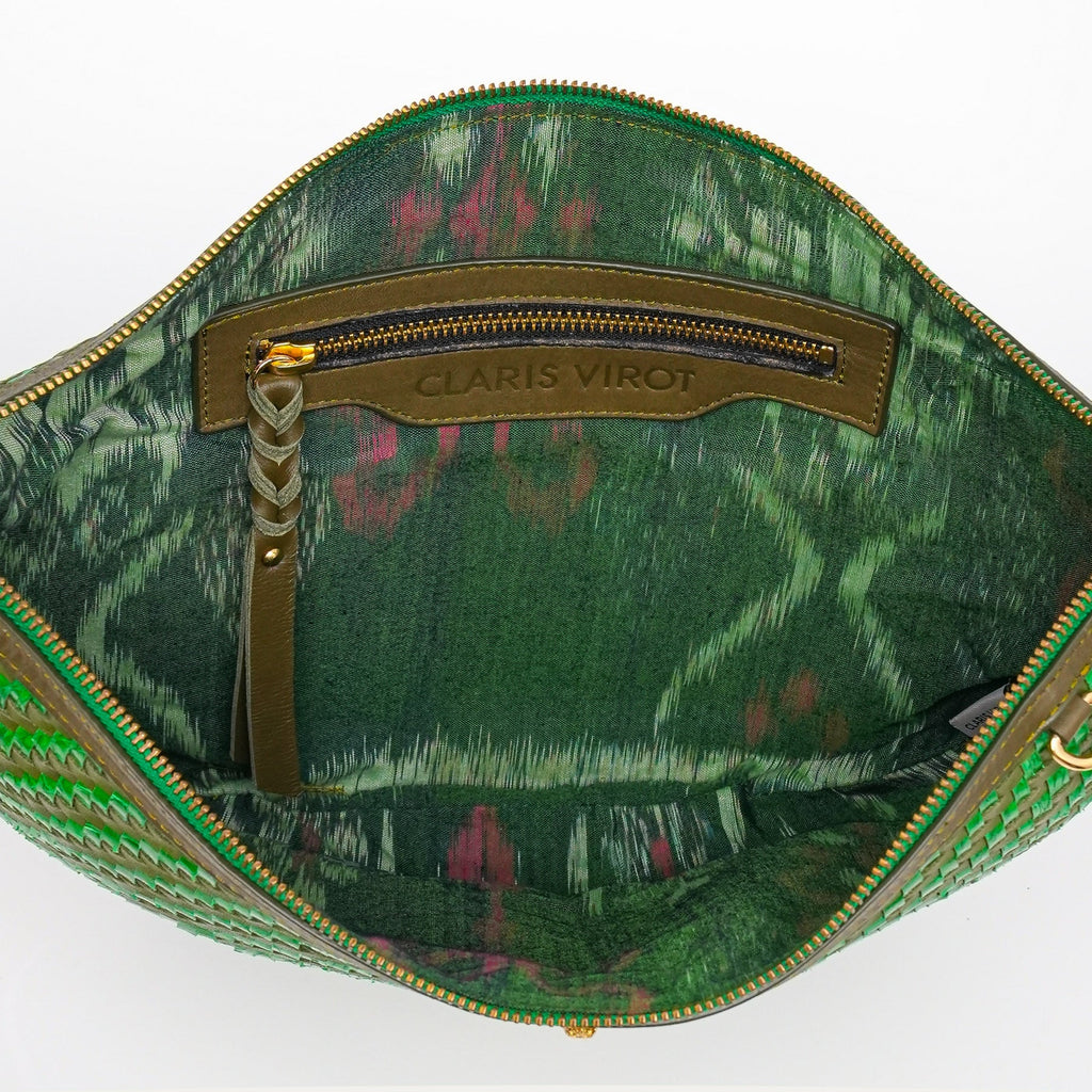 Sac Chris Cuir Tressé Romarin