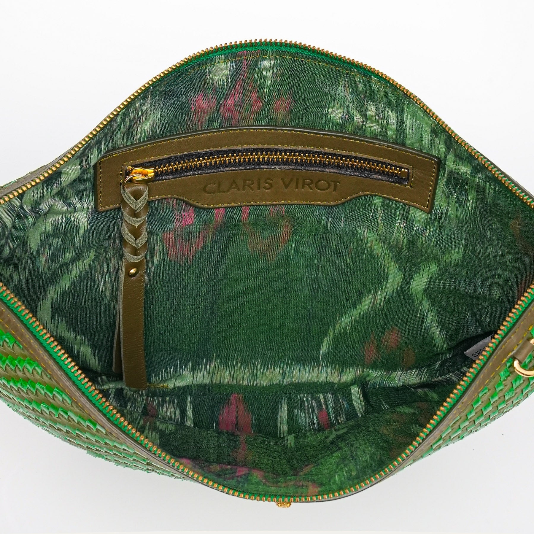 Sac Chris Cuir Tressé Romarin