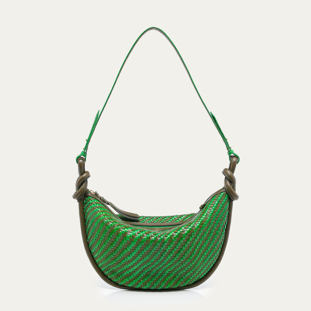 Sac Chris Cuir Tressé Romarin