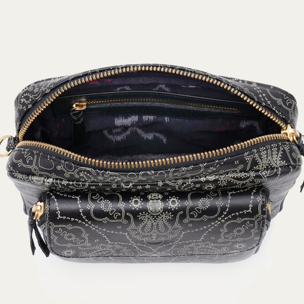 Sac Cuir Big Charly Nappa Noir Imprimé Bandana