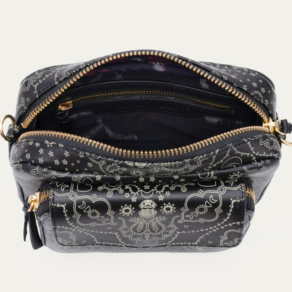Sac Cuir Charly Noir Nappa Imprimé Bandana