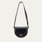 Sac Cuir Victoria Nappa Noir et Rivets en Nacre