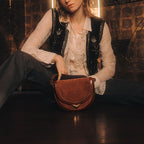 Sac Veau Velours Victoria Cognac