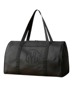 Sac de voyage pliant GYL coloris noir vue trois quarts avec logo Créateur de Bagages depuis 1970