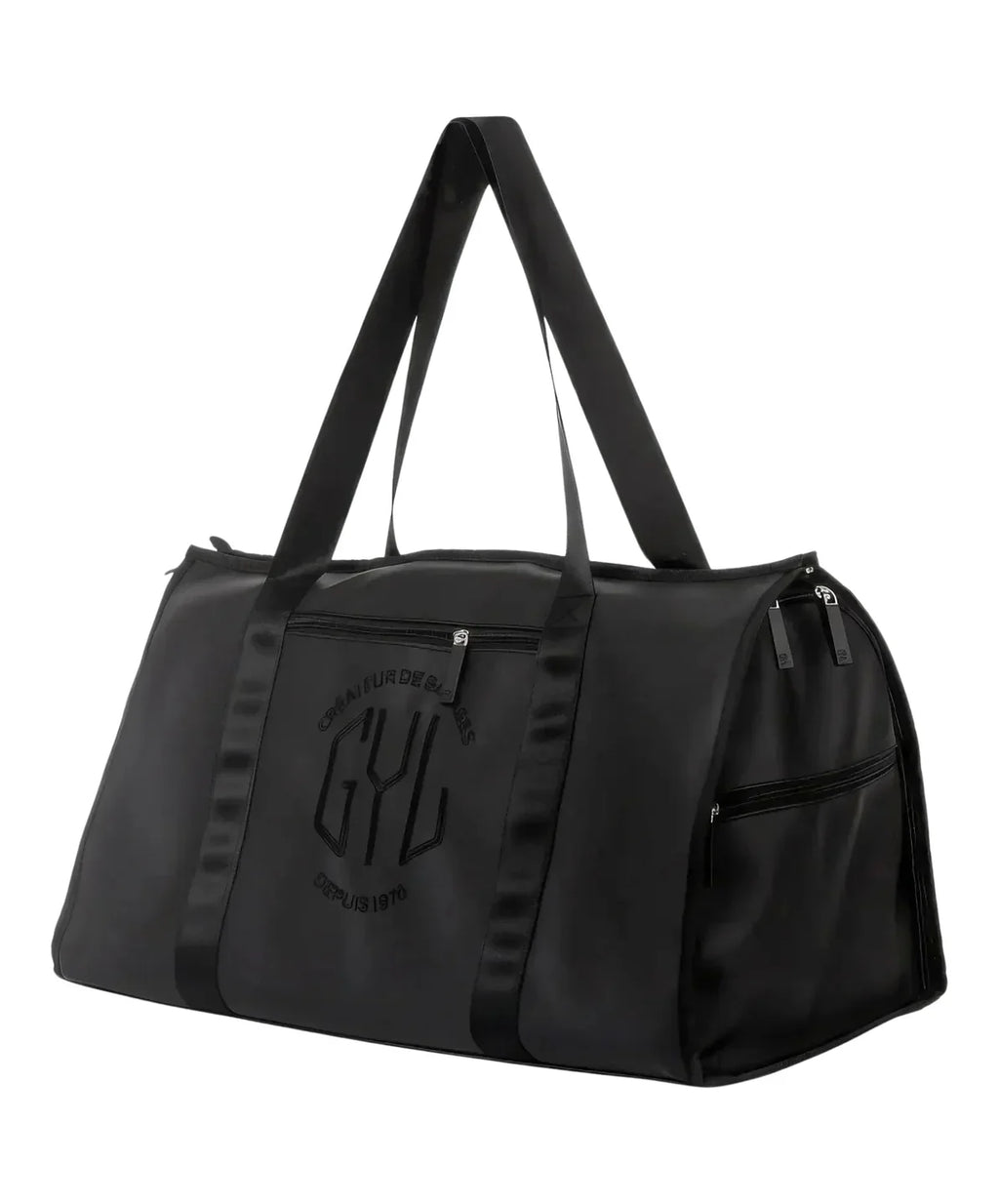 sac de voyage pliant noir GYL vue trois quarts 55 cm
