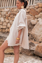 SAMI Beige - Chemise Gaze De Coton