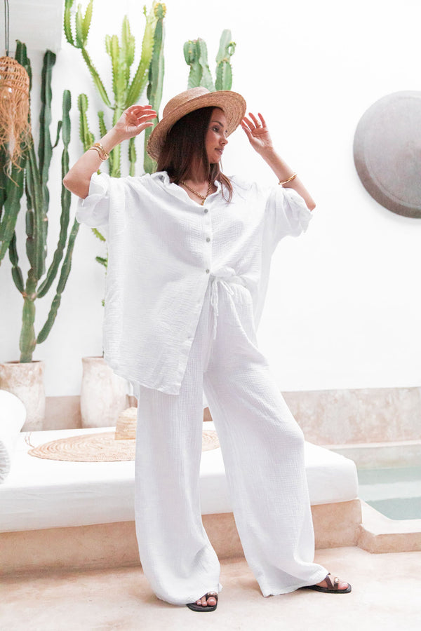 SAMI Blanche - Chemise Gaze De Coton
