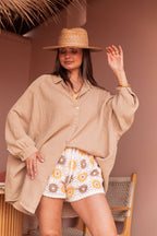 SAMI Camel - Chemise Gaze De Coton