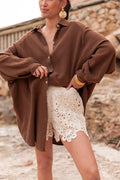 SAMI Chocolat - Chemise Gaze De Coton