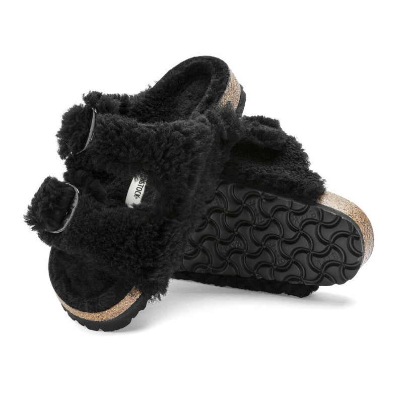 Sandale Arizona Big Buckle Shearling Teddy - Noir - Adulte - Birkenstock - The Bradery