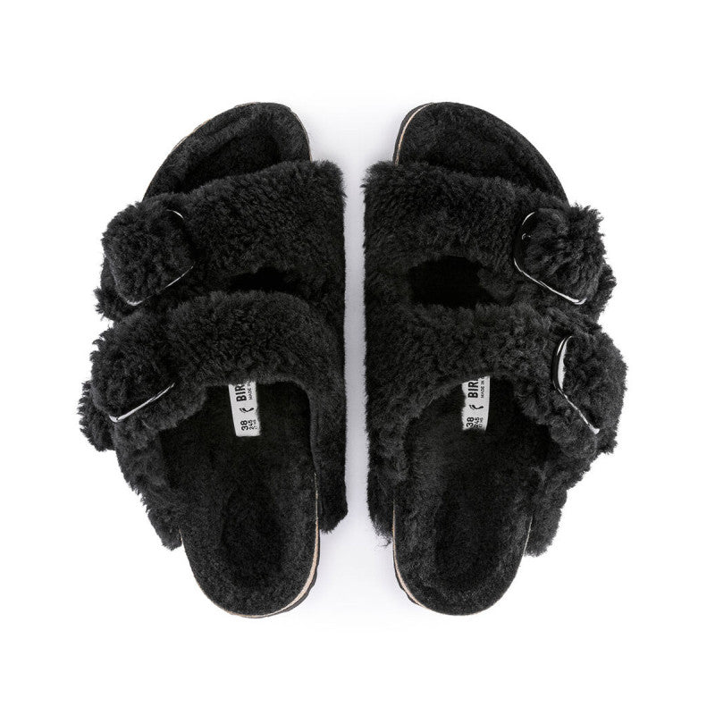 Sandale Arizona Big Buckle Shearling Teddy - Noir - Adulte - Birkenstock - The Bradery