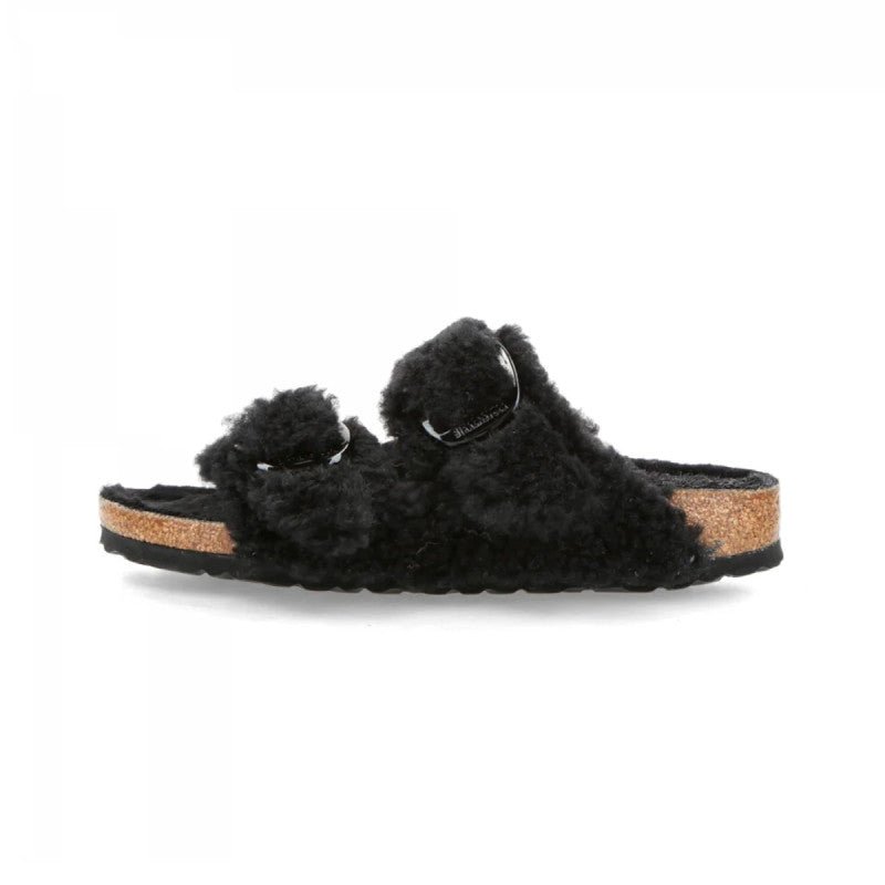 Sandale Arizona Big Buckle Shearling Teddy - Noir - Adulte - Birkenstock - The Bradery