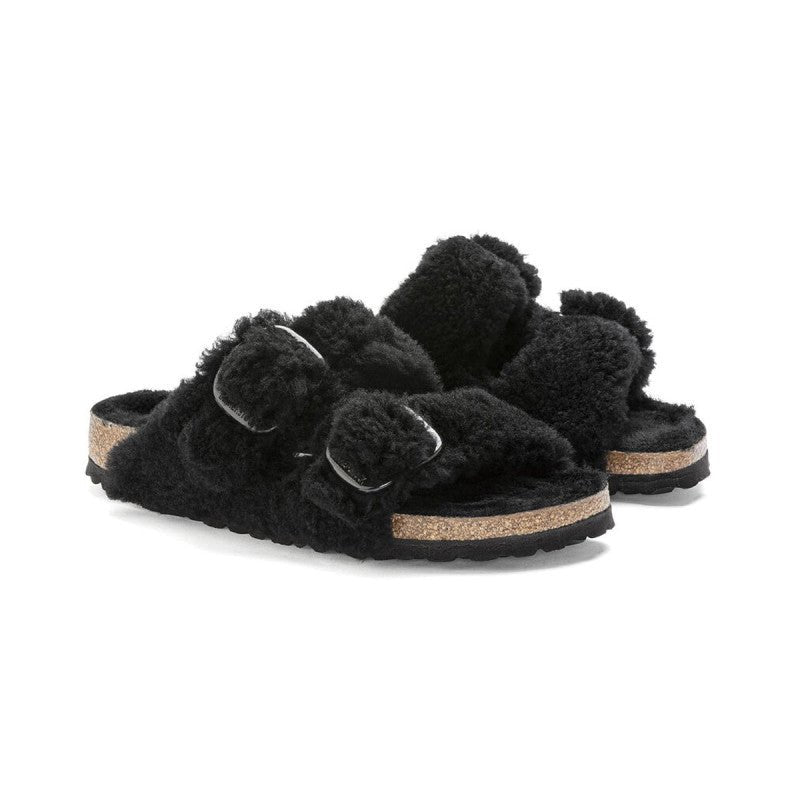 Sandale Arizona Big Buckle Shearling Teddy - Noir - Adulte - Birkenstock - The Bradery
