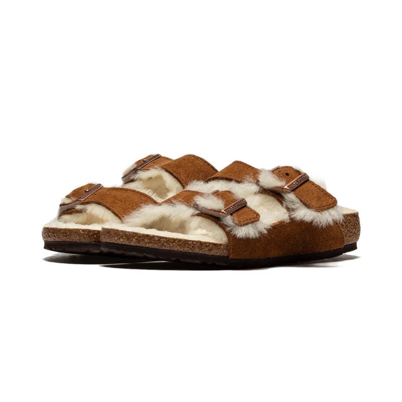 Sandale Arizona Shearling Cadet - Marron - Enfant - Birkenstock - The Bradery