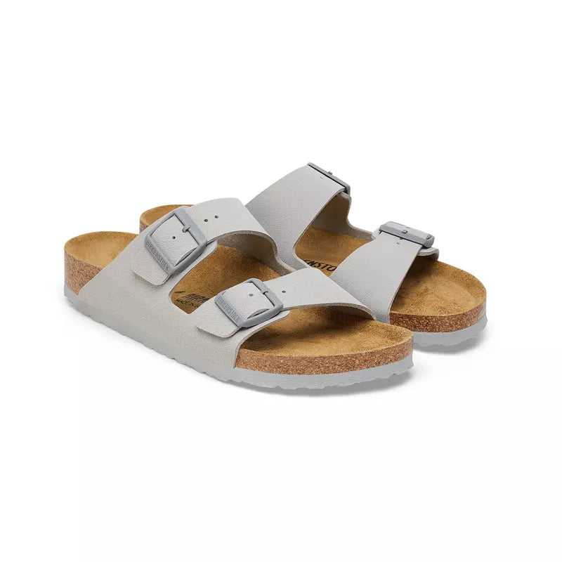 Sandales Homme Birkenstock Arizona Cuir Suede Étroite - Gris, Beige.