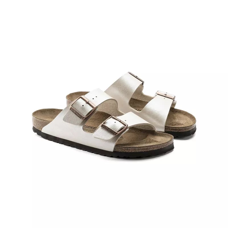 Sandales Birkenstock Arizona Bf Étroite - Blanc, Beige, Noir