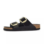 Sandales Arizona Big Buckle Étroite - Noir/Doree
