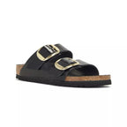 Sandales Arizona Big Buckle Étroite - Noir/Doree