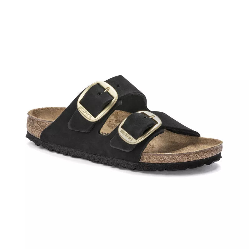 Sandales Arizona Big Buckle Étroite - Noir / Or