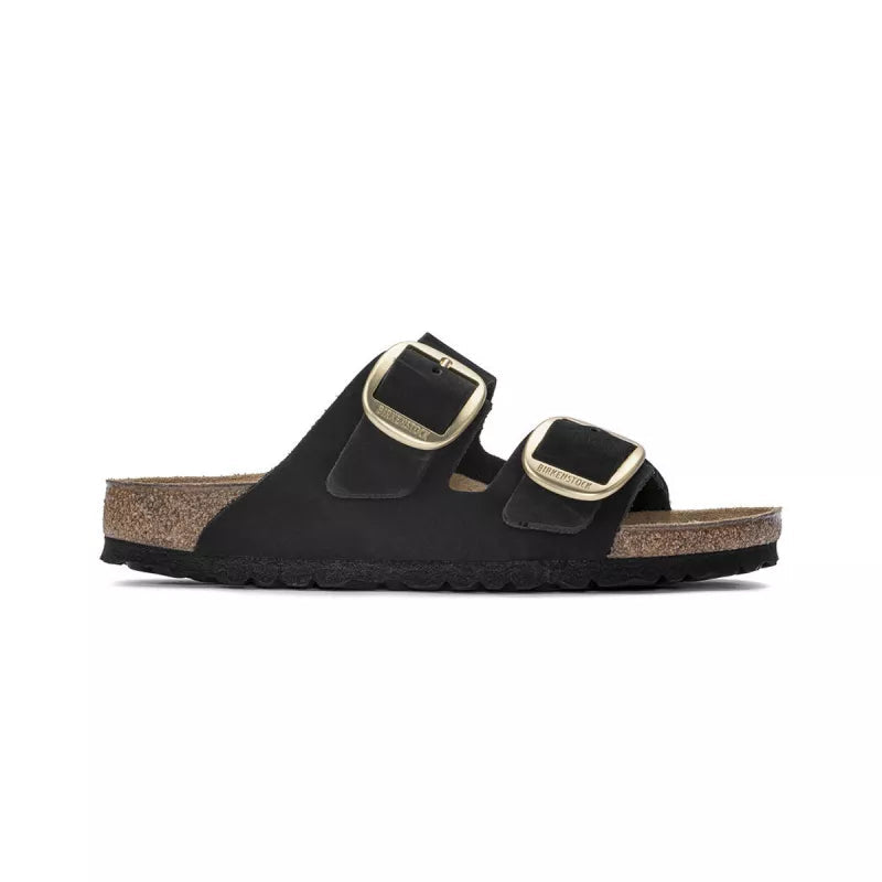 Sandales Arizona Big Buckle Étroite - Noir / Or