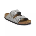 Sandales Arizona Big Buckle Cuir Étroite - Gris/Argent