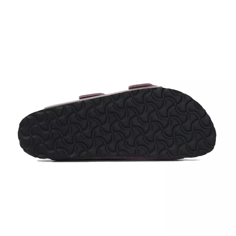Sandales Arizona Big Buckle Cuir Étroite - Violet, Noir.