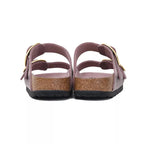 Sandales Arizona Big Buckle Cuir Étroite - Violet, Noir.