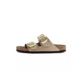 Sandales Birkenstock Arizona Big Buckle Cuir Étroite - Beige/Gold
