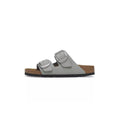 Sandales Arizona Big Buckle Cuir Étroite - Gris/Argent