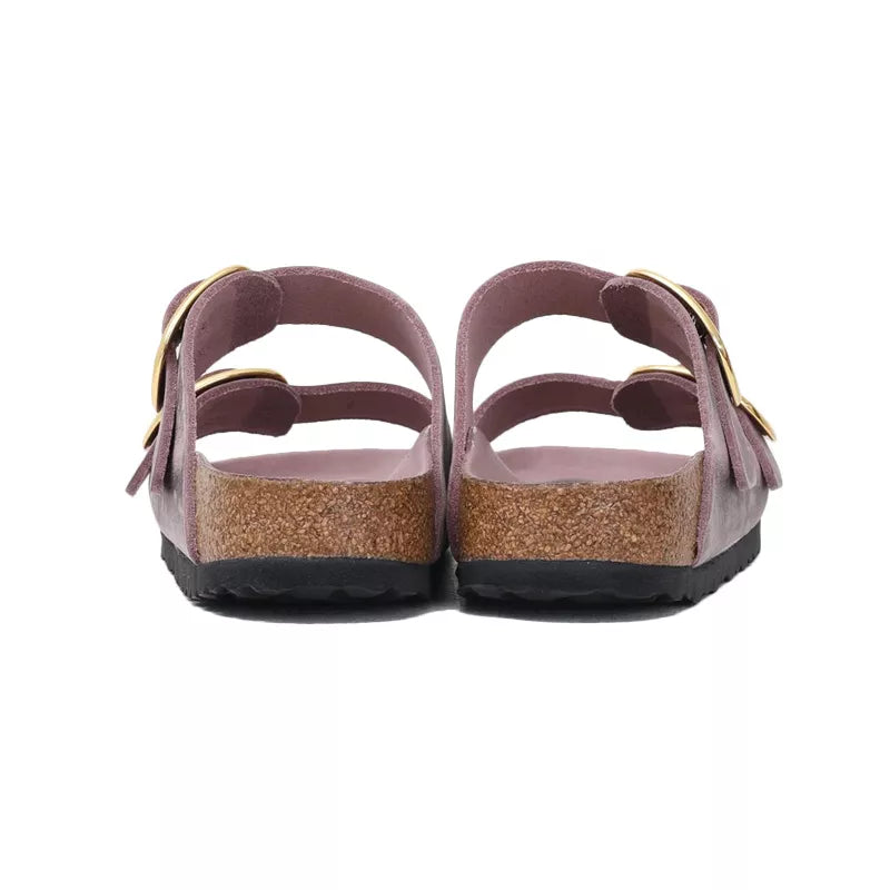 Sandales Arizona Big Buckle Cuir Étroite - Violet, Noir.