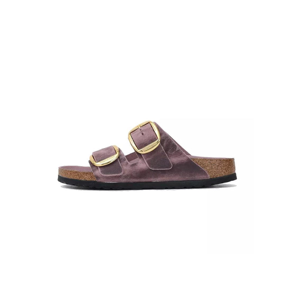 Sandales Arizona Big Buckle Cuir Étroite - Violet, Noir.