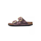 Sandales Arizona Big Buckle Cuir Étroite - Violet, Noir.