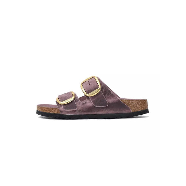 Sandales Arizona Big Buckle Cuir Étroite - Violet, Noir.